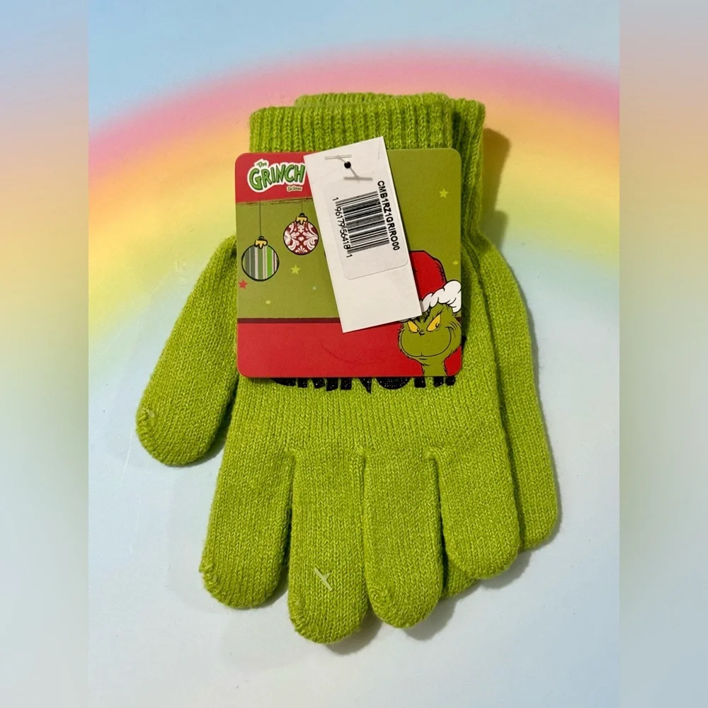 NWT Dr Seuss's How The Grinch Stole Christmas Licensed Mittens - Youth Size